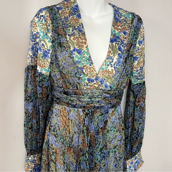 ASOS Hippie Fairycore Festival Mermaid Maxi Dress Ditsy Print Boho Floral Vamp - Picture 7 of 13